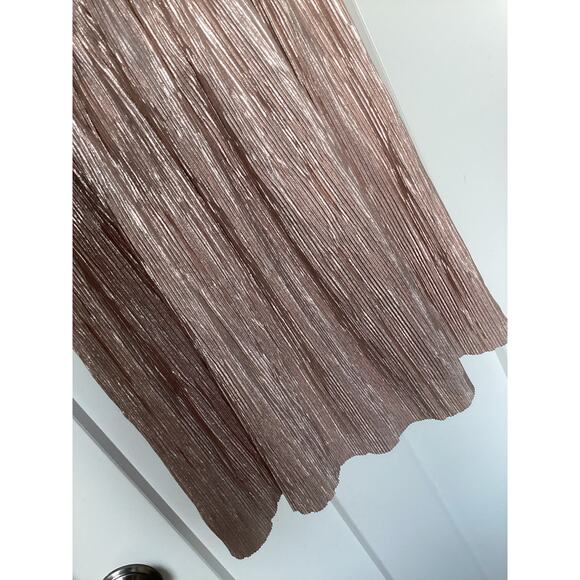 Janie and Jack Girls Metallic Plisse‎ Bow Dress Birthday Party Rose Gold Size 8 - Picture 5 of 12